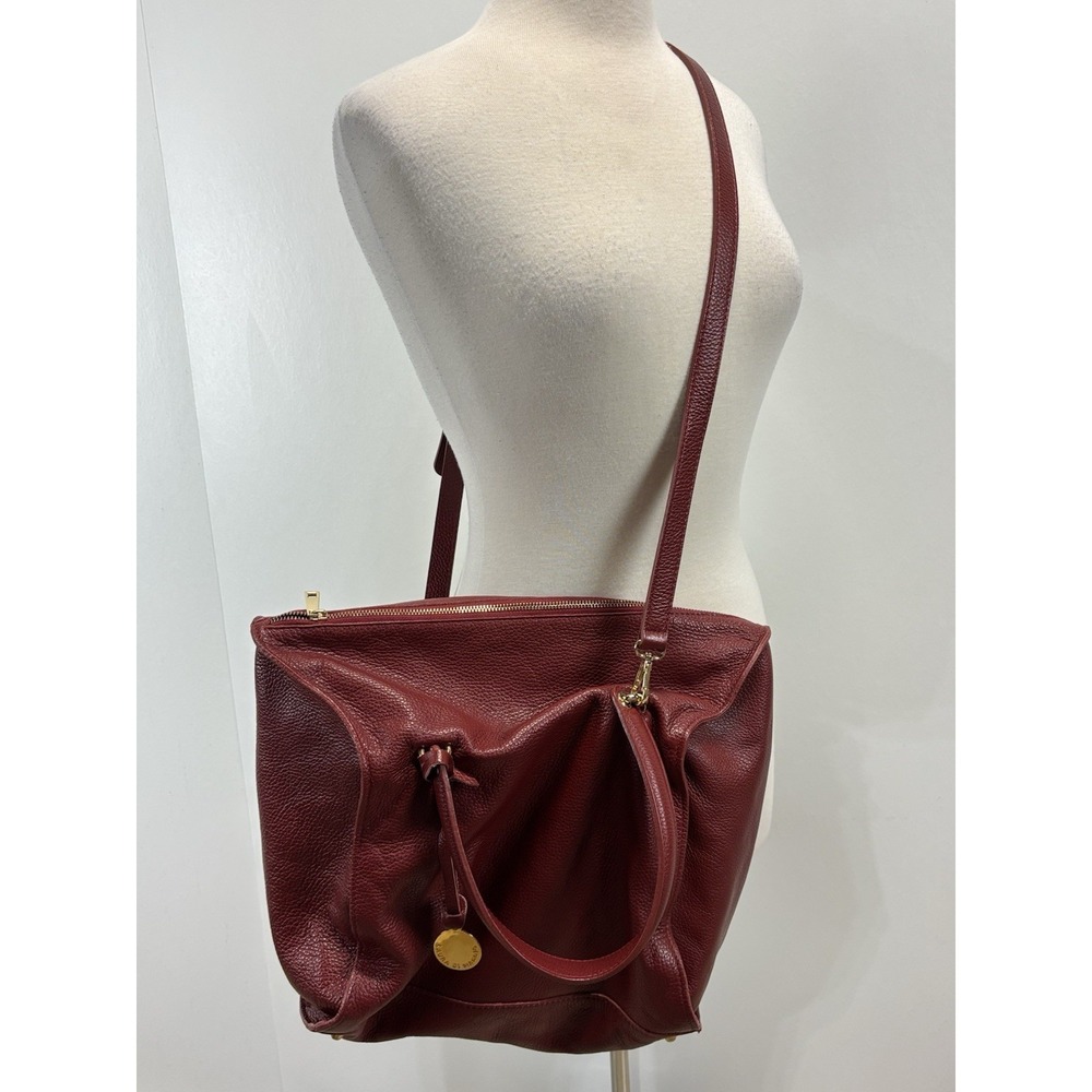 Laura Di Maggio Red Leather Bag Crossbody Purse Made In Italy Classic Dump